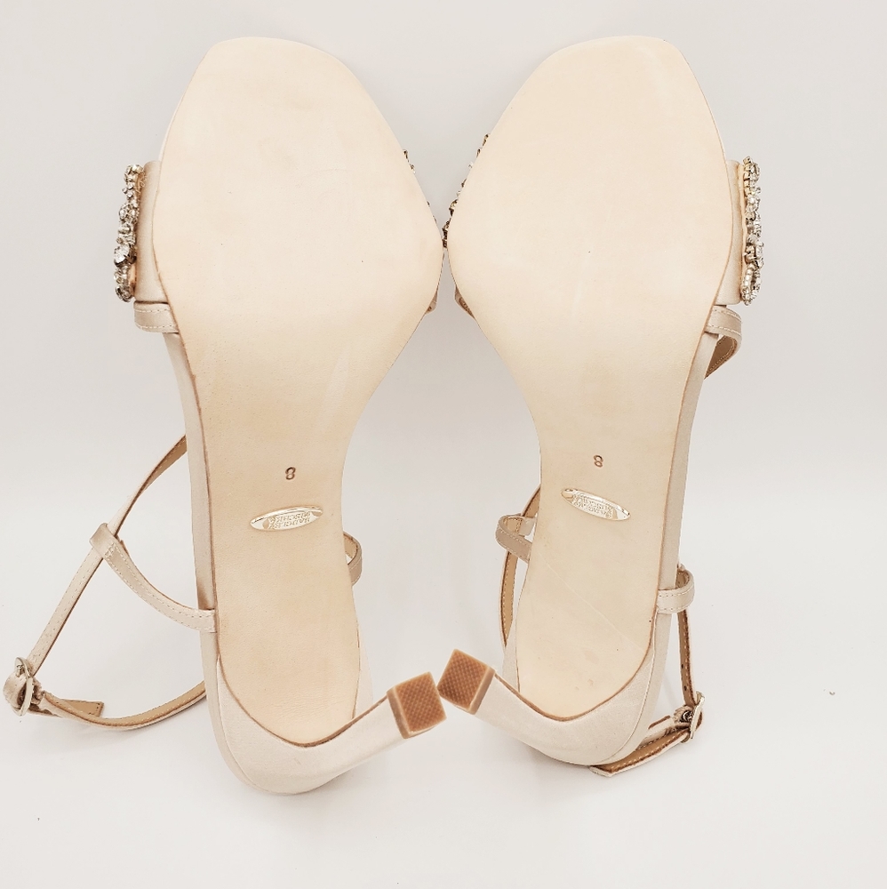 Badgley Mischka Elana heels in Champ Satin, NIB - Picture 8 of 8